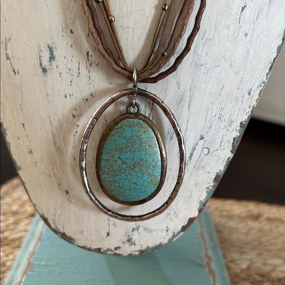 Silpada - Turquoise and Brown Pendant Necklace  absolutely Gorgeous! 🥰 - Picture 2 of 11
